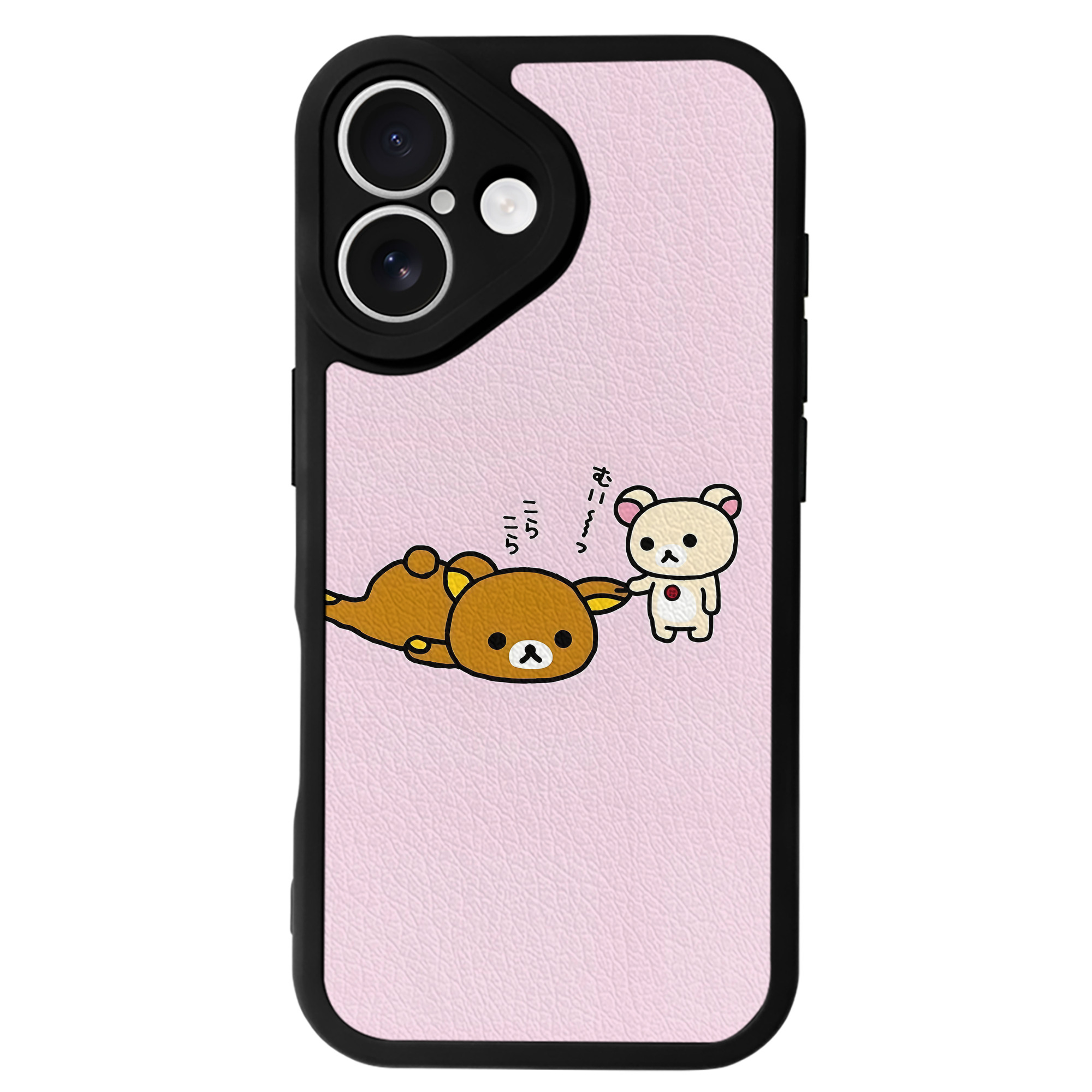 （画像用） リラックマ リラックマ キイロイトリ Rilakkuma Korilakkuma Kiiroitori 【iPhone 16シリーズ対応】シリコンスマホケース（レザー調） 材質：シリコン